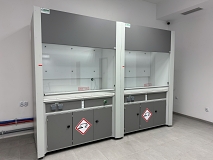 Dygestoria laminowane 1500mm z szafką wyłożoną polipropylenem.